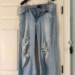 Maurices Blue Boyfriend Jeans Distressed Style